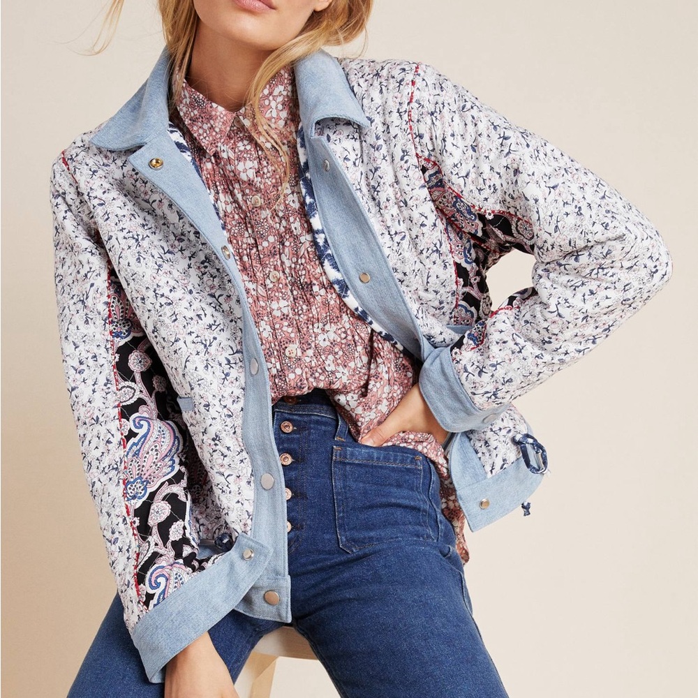 Blank Nyc Multicolor Patchwork Jean Jacket - image 1